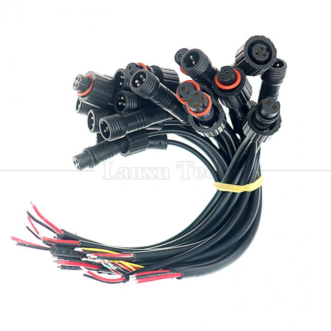 Anpassung IP67 IP68 Wasserdicht M12 2pin 3pin 4pin M12 DC zum Öffnen nackter Drähte Endkabel für LED-Licht 0