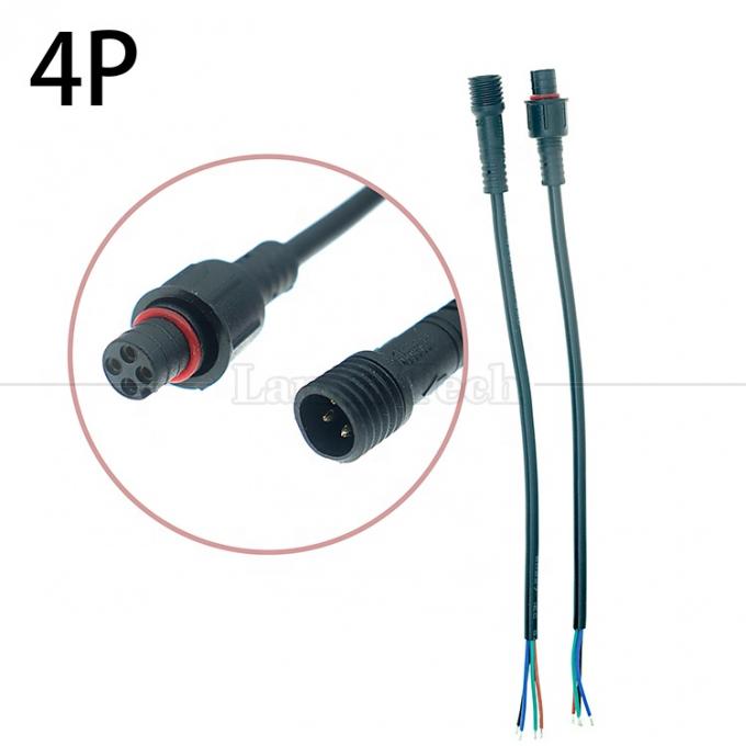 Wasserdichtes Männliches Weibliches 2 3 4 5 6 7 8 Pin M12 Montagekabel für LED 4