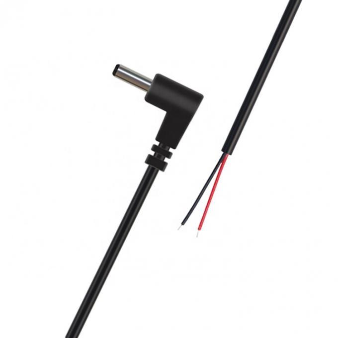 Anpassung 90 Grad Winkel DC Fass Jack Männlich 3,5x1,35mm bis Stripped Zinndraht Pigtail Bare End Kabel 2