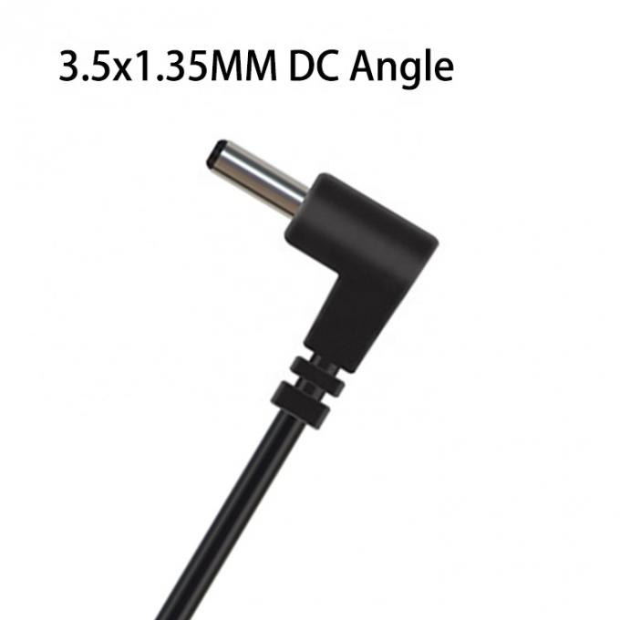 Anpassung 90 Grad Winkel DC Fass Jack Männlich 3,5x1,35mm bis Stripped Zinndraht Pigtail Bare End Kabel 3