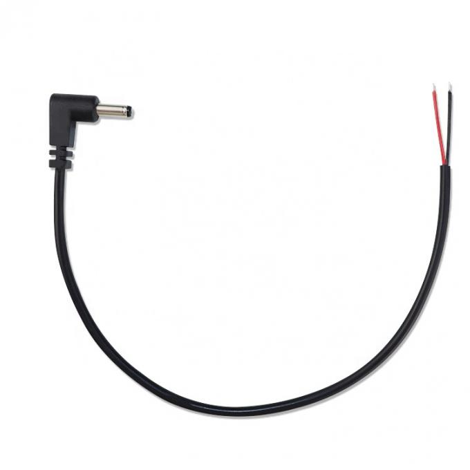 Anpassung 90 Grad Winkel DC Fass Jack Männlich 3,5x1,35mm bis Stripped Zinndraht Pigtail Bare End Kabel 1