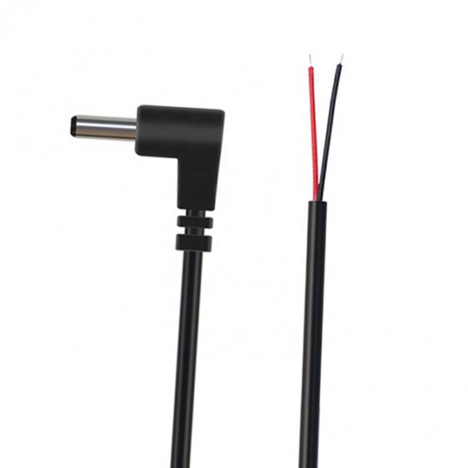 Anpassung 90 Grad Winkel DC Fass Jack Männlich 3,5x1,35mm bis Stripped Zinndraht Pigtail Bare End Kabel 5