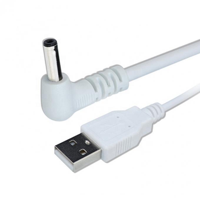 Weiß Schwarz 90 Grad Winkel 5.5x2.1mm 5.5x2.5mm 1.35x3.5mm USB zu DC Stromkabel 6