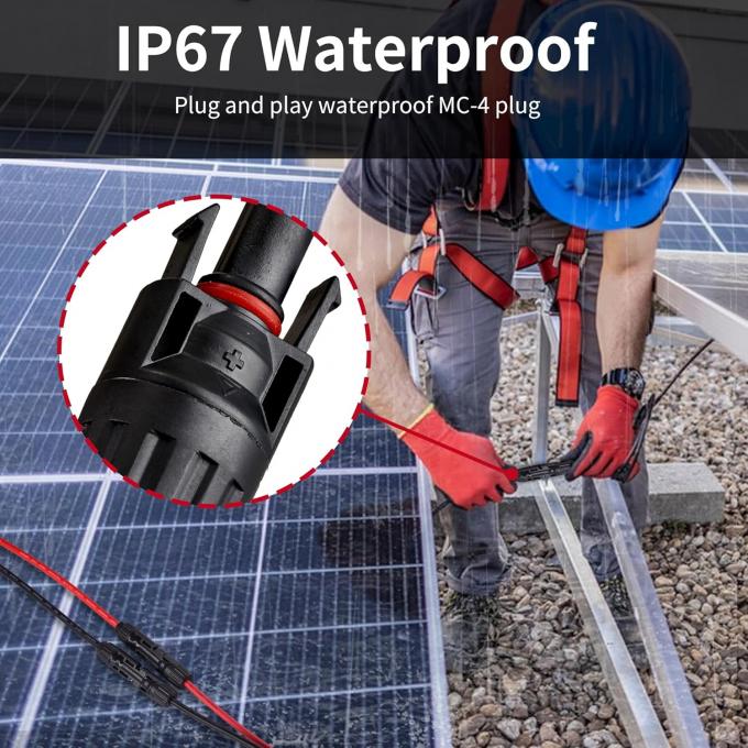 10AWG 6mm wasserdichtes Solarkabel Solarpanel Adapter Draht Solarverlängerungskabel mit weiblichen und männlichen Steckverbinder Kabel-Tool 5