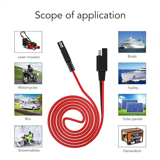 14AWG 2m SAE zu SAE Power Automobilverlängerungskabel Schnellabschaltung Drahtgurt SAE-Anschluss für Solarbatterie 4