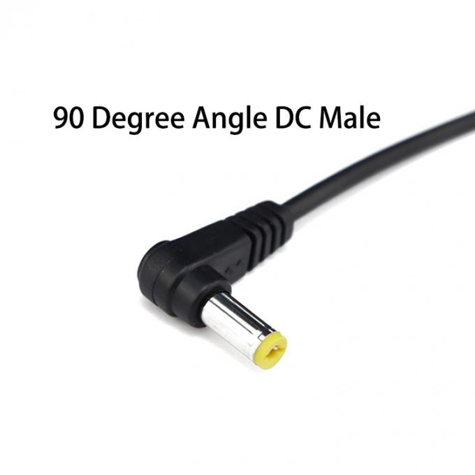90 Grad Winkel Männlich DC 2.1x5.5 Fass Jack zum Öffnen Stripped Zinndraht Bare End Kabel 2