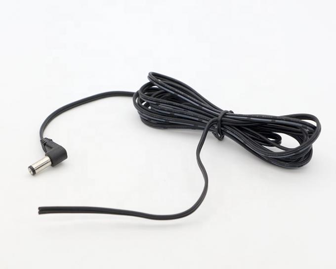 90 Grad rechten Winkel DC-Fass Jack 2,1x5,5mm Männlich weiblich bis freies Ende Offenes Pigtail DC-Stromkabel 1