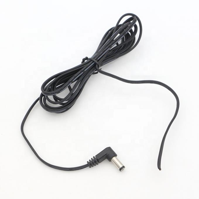 90 Grad rechten Winkel DC-Fass Jack 2,1x5,5mm Männlich weiblich bis freies Ende Offenes Pigtail DC-Stromkabel 5