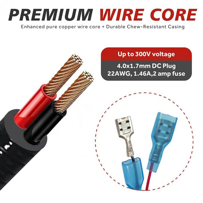 Ratproof Chewproof Metal Jacket DC 5,5x2,1 mm, 4,0x1,7 mm bis Spade Connector Stromverlängerungskabel für Trail-Kameras 5