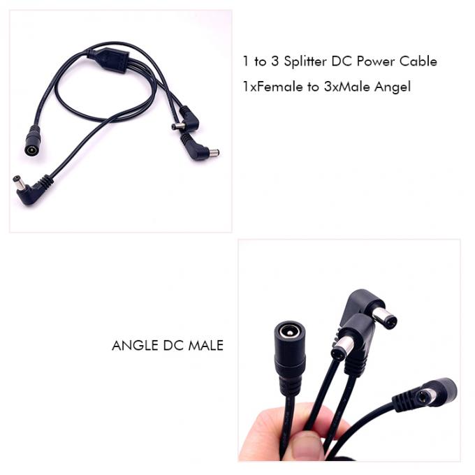 1 weibliche zu 3 Winkel männliche Wege DC Splitter Stromverlängerungskabel für CCTV-Sicherheitskamera 1