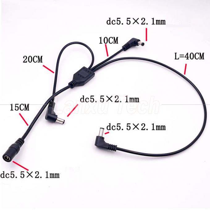 1 weibliche zu 3 Winkel männliche Wege DC Splitter Stromverlängerungskabel für CCTV-Sicherheitskamera 3