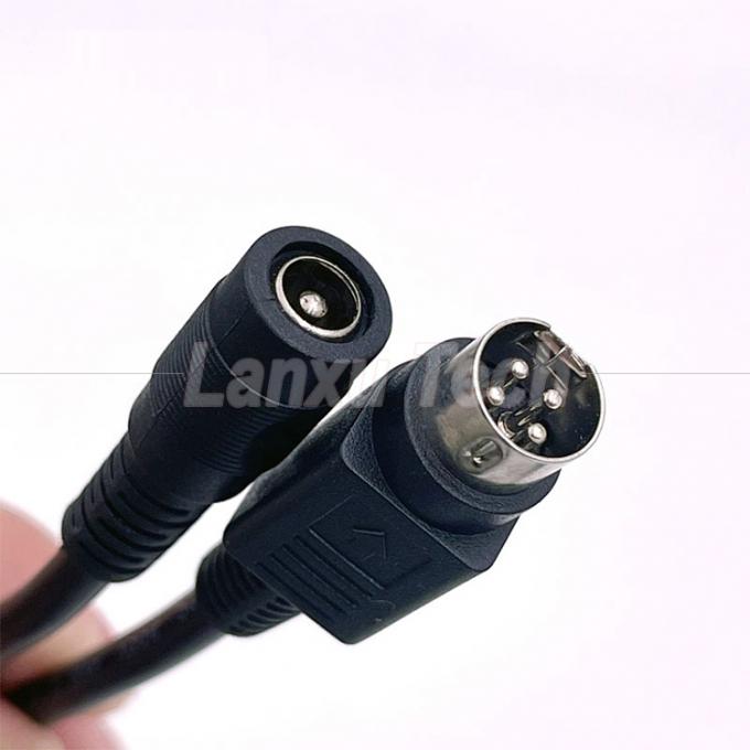 4 Pin Mini DIN zu DC Jack weibliche 5,5x2,1 mm Stromverlängerungskabel für Kamera DVD TV PC Barcode Drucker 3