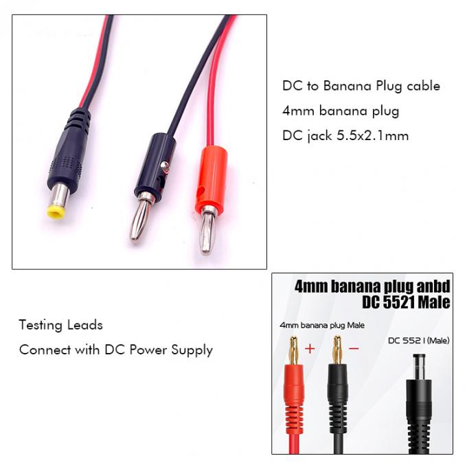 12V Gleichstrom 5,5mm X 2,1mm Männlich bis 4mm Bananen Stecker Kabel 2