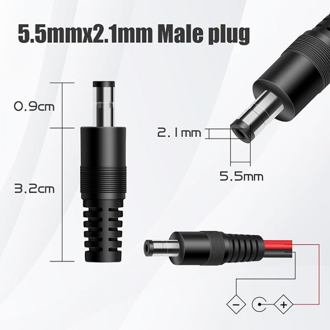 12V Gleichstrom 5,5mm X 2,1mm Männlich bis 4mm Bananen Stecker Kabel 3
