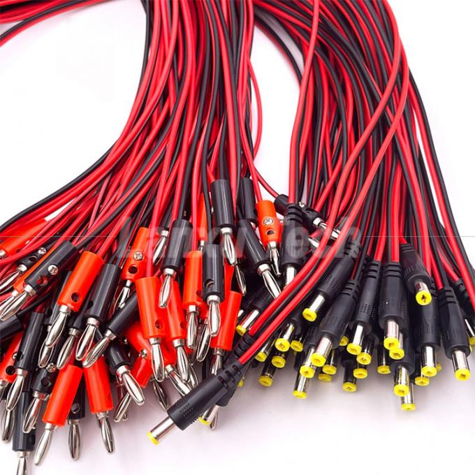 12V Gleichstrom 5,5mm X 2,1mm Mann Fass Jack zu 4mm Bananen Stecker Test Leads Stromkabel 4