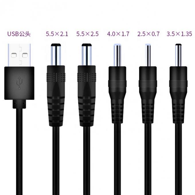 Anpassung von USB auf DC 2.1x5.5mm 2.5x5.5mm 1.35x3.5mm 2.5x0.7mm 4.0x1.7mm Stromkabel 2