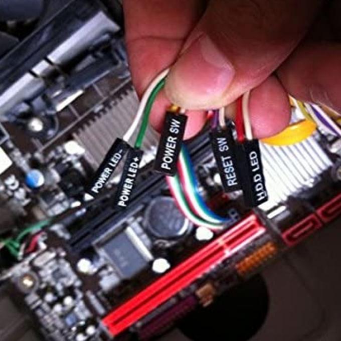 PC Case Computer-Motherboard HDD Reset ATX Schalter einschalten und ausschalten Stromkabel mit LED-Licht 0