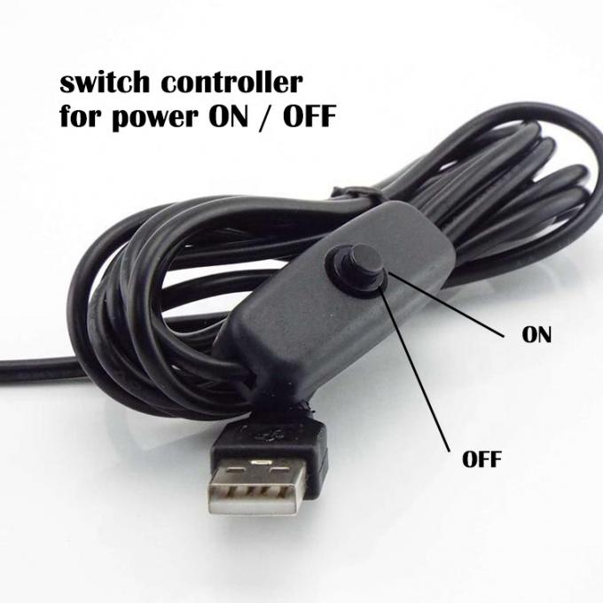 1m Weiß-Schwarz-LED-Streifen Strom eingeschaltet ausgeschaltet Knopf USB Typ A Schalterverlängerungskabel 1