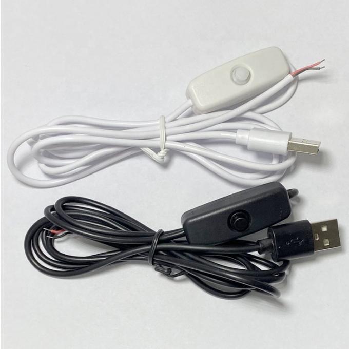1m Weiß-Schwarz-LED-Streifen Strom eingeschaltet ausgeschaltet Knopf USB Typ A Schalterverlängerungskabel 4