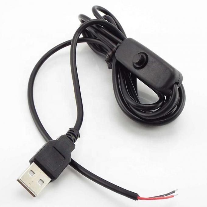 1m Weiß-Schwarz-LED-Streifen Strom eingeschaltet ausgeschaltet Knopf USB Typ A Schalterverlängerungskabel 2