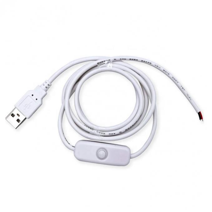 1m Weiß-Schwarz-LED-Streifen Strom eingeschaltet ausgeschaltet Knopf USB Typ A Schalterverlängerungskabel 3