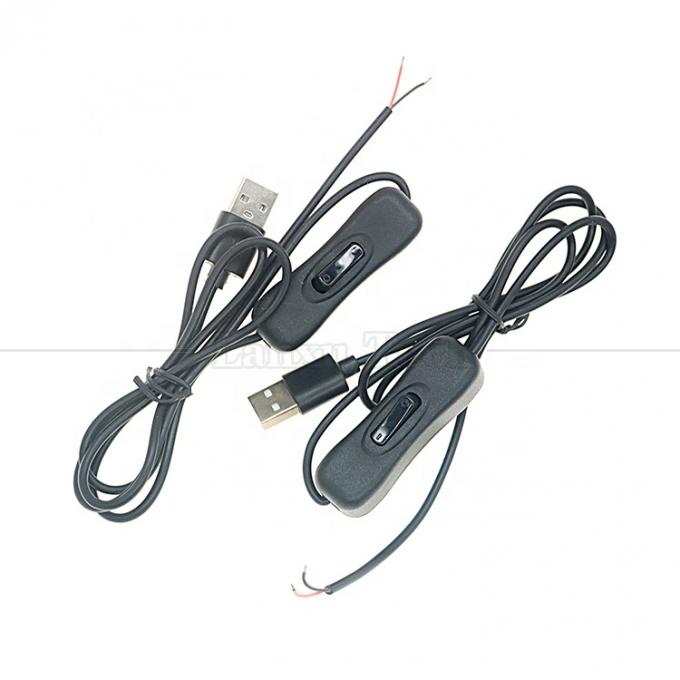 Strom ON OFF 1M USB A Männlich zum Öffnen ausgestopftes Bardraht Ladekabel mit 304 Schaltknopf 1