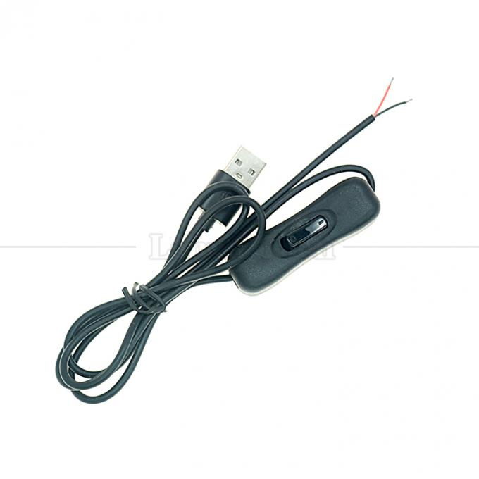 Strom ON OFF 1M USB A Männlich zum Öffnen ausgestopftes Bardraht Ladekabel mit 304 Schaltknopf 5