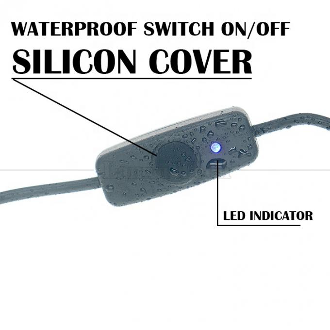 Indikator Blau Licht Wasserdichtes Silizium Deckel Drücken Knopf Männlich zu weiblich Stromschalter ON OFF USB-Verlängerungskabel 2