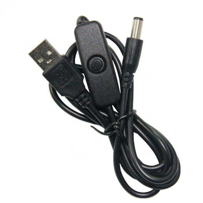 Hochwertige Stromversorgung ON-OFF-Schalter USB zu DC 5,5x2,1 mm Ladekabel für Led-Lampen 0