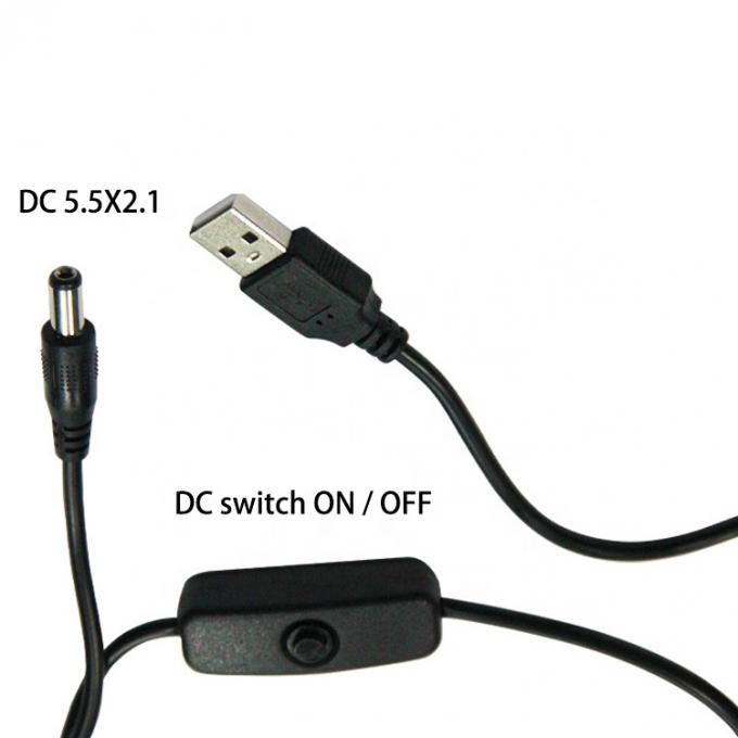 Hochwertige Stromversorgung ON-OFF-Schalter USB zu DC 5,5x2,1 mm Ladekabel für Led-Lampen 1