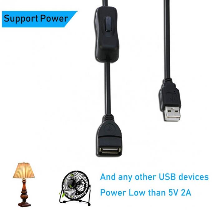Strom ON OFF Datenaufladung Männlich-Frauen-USB-Schalterkabel für Led-Lampencomputer 2
