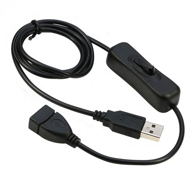 Strom ON OFF Datenaufladung Männlich-Frauen-USB-Schalterkabel für Led-Lampencomputer 0