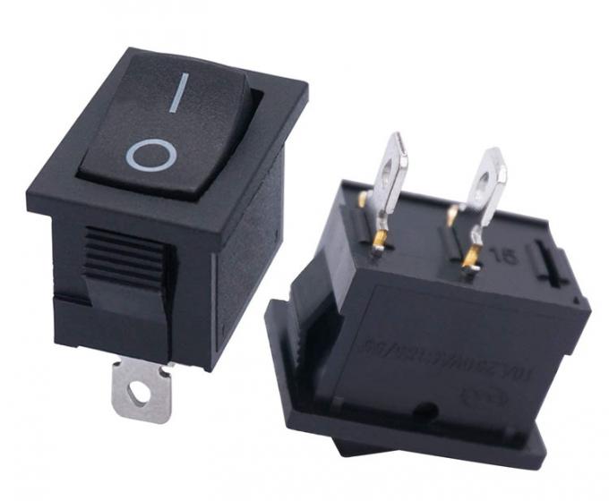 AC 6A/250V 10A/125V Schwarz 2-Pin-Position Schalter in ON OFF elektrische Boot Rocker Schalter 1