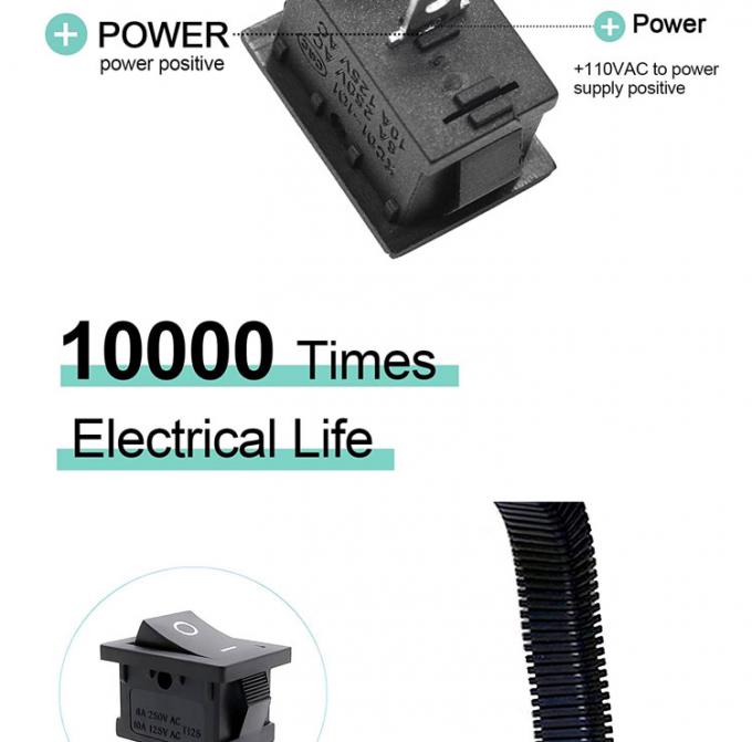 AC 6A/250V 10A/125V Schwarz 2-Pin-Position Schalter in ON OFF elektrische Boot Rocker Schalter 5