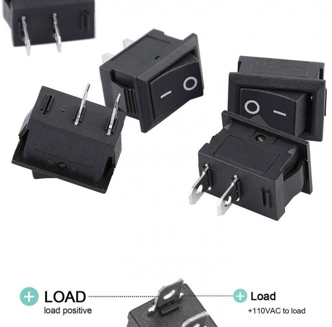 AC 6A/250V 10A/125V Schwarz 2-Pin-Position Schalter in ON OFF elektrische Boot Rocker Schalter 4