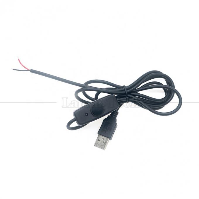 Wasserdichtes Silicone Gummi Deckel auf und aus Drücken Knopf Schalter 5V USB zum Öffnen Bare 2pin Drähte Endkabel für LED-Leuchten 2