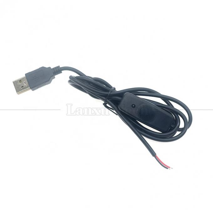 Wasserdichtes Silicone Gummi Deckel auf und aus Drücken Knopf Schalter 5V USB zum Öffnen Bare 2pin Drähte Endkabel für LED-Leuchten 3