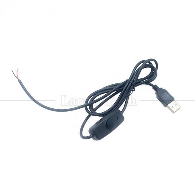 Wasserdichtes Silicone Gummi Deckel auf und aus Drücken Knopf Schalter 5V USB zum Öffnen Bare 2pin Drähte Endkabel für LED-Leuchten 4