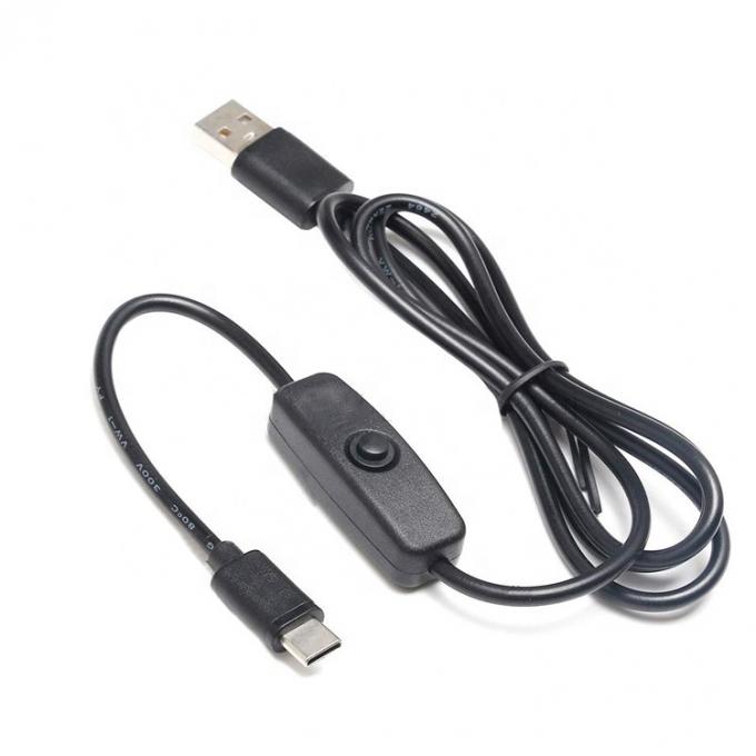 1m 5V 3A USB Typ C-Kabel mit Schalter ON OFF für Raspberry Pi 4