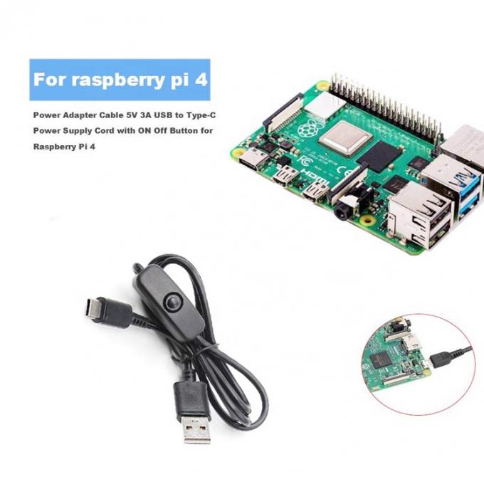 1m 5V 3A USB Typ C-Kabel mit Schalter ON OFF für Raspberry Pi 2