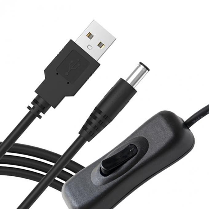 1m 5V USB zu DC 5,5x2,1mm Stromladeverlängerungskabel mit ON-OFF-Schalter für Led 4
