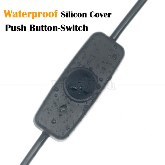 Wasserabweisende Siliziumbedeckung Druckknopf 2 Nadel DC Strom an und aus Schalterkabel für Lampe Motorrad 0
