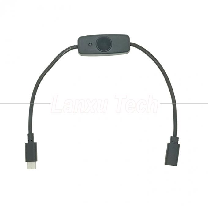 USB Typ C Männlich auf weiblich an und aus Siliziumkappe Schalterverlängerungskabel für Raspberry Pi Lampenventilator 0
