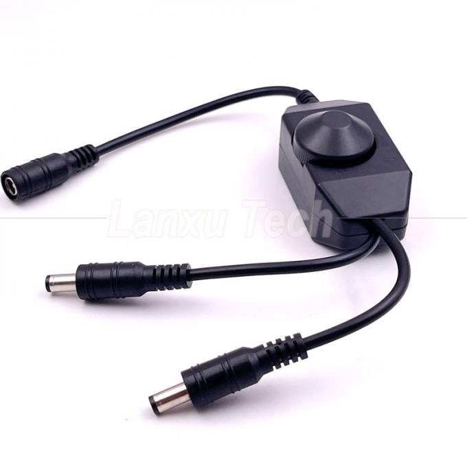 12v 1 weiblich auf Splitter 2 männlich Gleichstrombetrieb ausgeschaltet Drehschalter Steuerung LED-Dimmgerät für Lampe 0