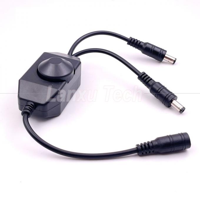 12v 1 weiblich auf Splitter 2 männlich Gleichstrombetrieb ausgeschaltet Drehschalter Steuerung LED-Dimmgerät für Lampe 4
