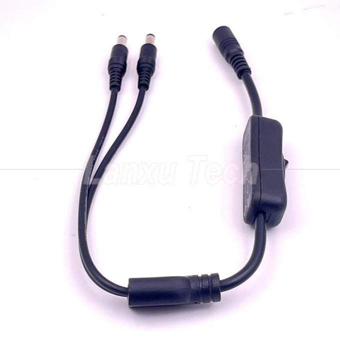 12v Splitter 1 weiblich auf 2 männlich Gleichspannstecker 5,5x2,1 mm an und aus Schalterkabel für LED-Lampen 3