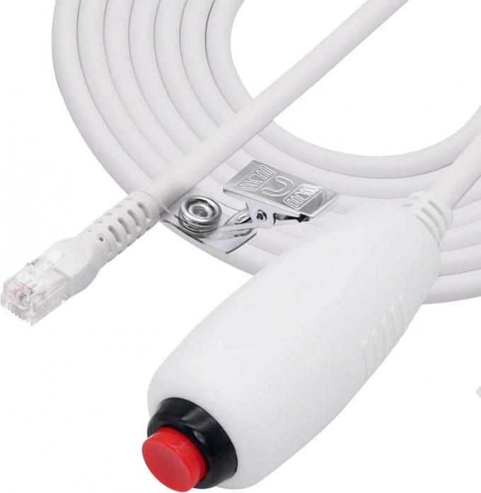 Custom RJ11 6Pin 4Core Single Button Handgriff Krankenschwester Anrufkabel mit Clip für Krankenschwester Station Krankenschwester Anrufstation 1