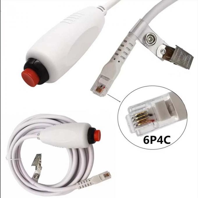 Custom RJ11 6Pin 4Core Single Button Handgriff Krankenschwester Anrufkabel mit Clip für Krankenschwester Station Krankenschwester Anrufstation 0