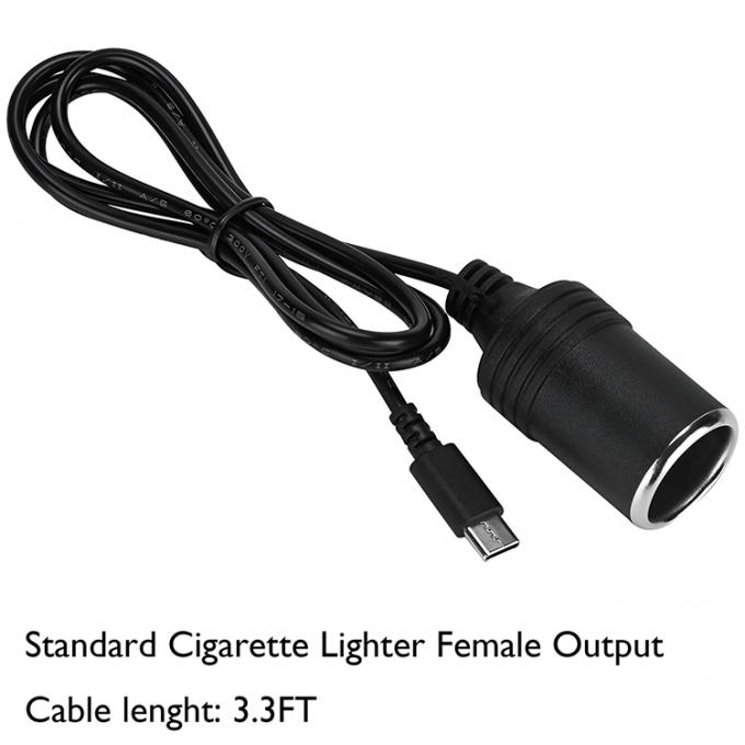 PD-Ladung 12v Ausgang USB Typ C Männlich zum Zigarettenanzünder Weiblich Steckdose Steckdose Stromadapterkabel für Auto 1