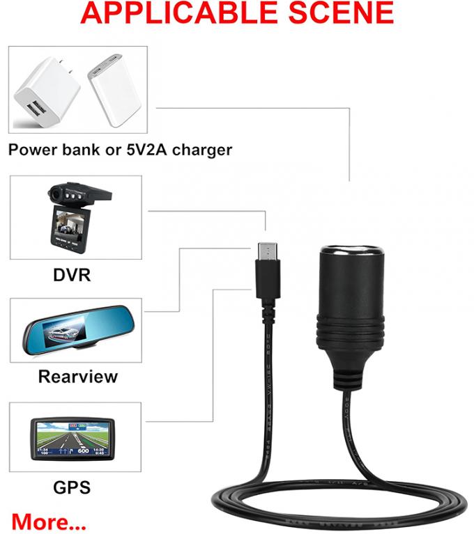 PD-Ladung 12v Ausgang USB Typ C Männlich zum Zigarettenanzünder Weiblich Steckdose Steckdose Stromadapterkabel für Auto 4